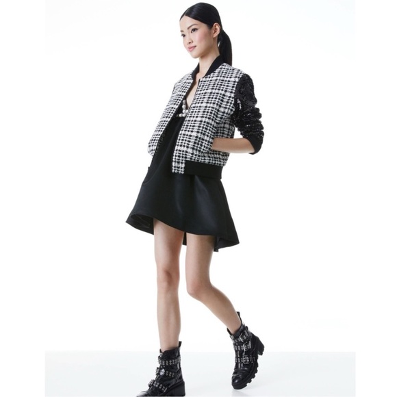 Alice & Olivia Felisa sequin bomber jacket - Picture 4 of 16